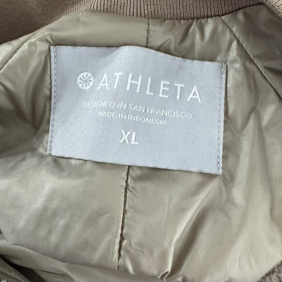 Athleta Summit Insulated Parka Jacket XL Beige Gold Primaloft Nylon CJ-2053 - Picture 7 of 10